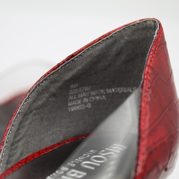 Bisou Bisou by Michele Bohbot red croc heels - Picture 3 of 9